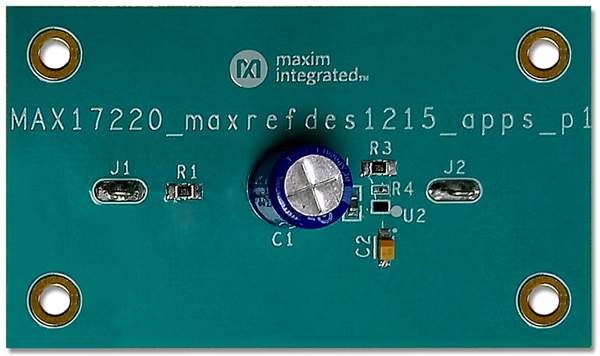 MAXREFDES1215は、ブーストDC-DCコンバータのMAX17220を使用したスーパーキャパシタベースのエナジーハーベスタを実証します。
