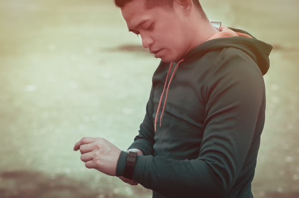 Jogger with Fitness Tracker