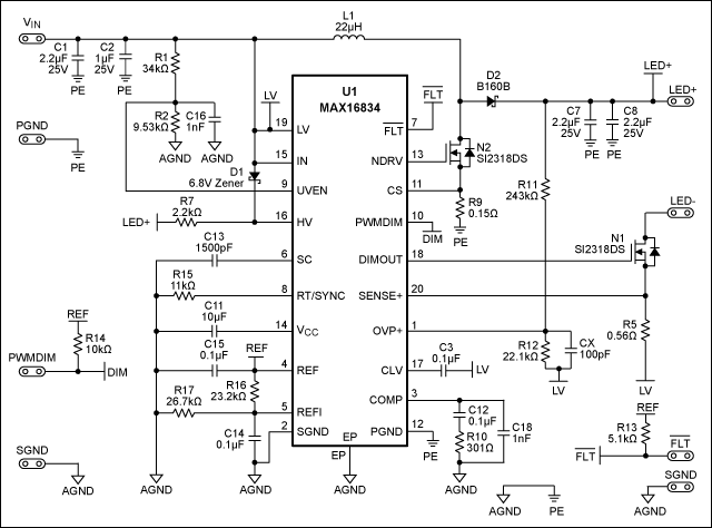  Figure 2. Schematic of the LED driver.