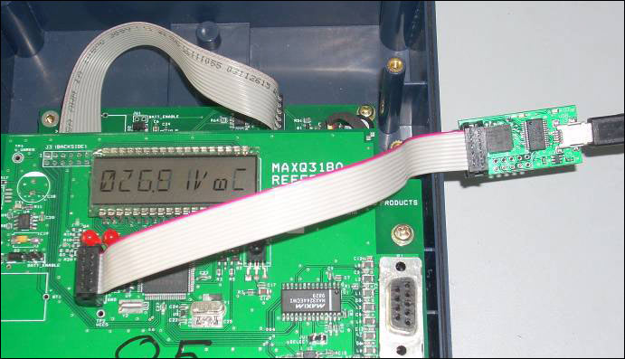 Figure 14. Proper connection of the JTAG cable to the cold board.