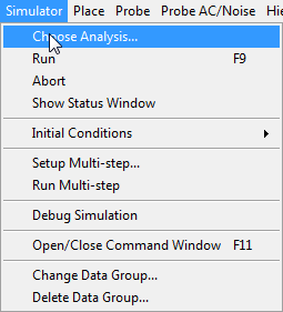  Getting to the Choose Analysis window.