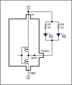 Figure 3. Driving multiple LEDs from one output.