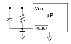Figure 1. This crude supervisory circuit is only a partial solution to the problem of monitoring VDD.
