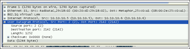 Figure 13. UDP Source and Destination Port Numbers.