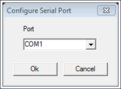 Figure 6. Configuring the serial port to load code in MTK2.