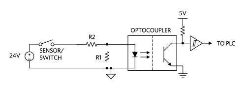 Digital input with basic current limiting.