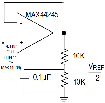 VREF/2 derivation from VREF of the MAX11198