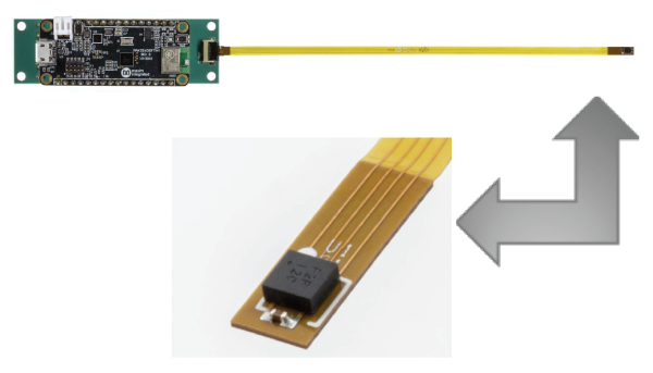 Sensor connected to a microcontroller using FFC/FPC.