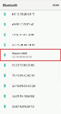Connect to Maxim HMS from IoT Health Monitor app